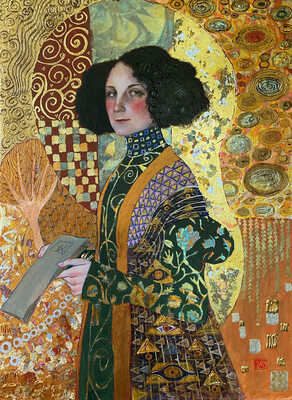 Details of raised gold leaf