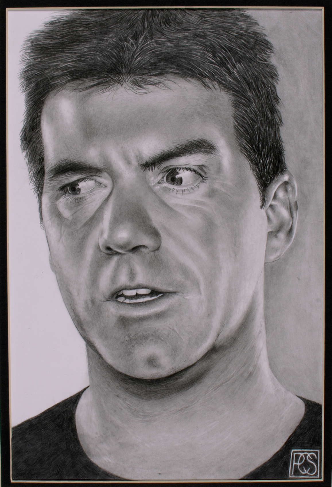 Graphite portrait of Simon Cowell