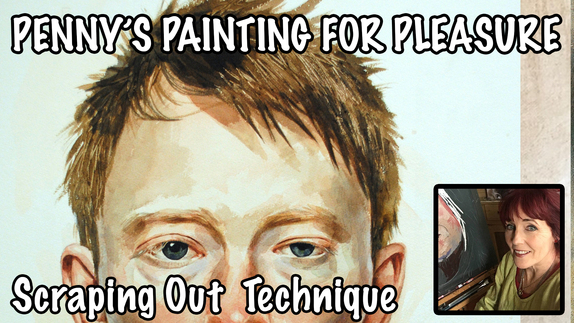 Scraping out with Watercolour